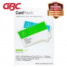 GBC Government Card Laminating Pouch - 125 Micron, 65 x 95mm Gloss, 100 pcs